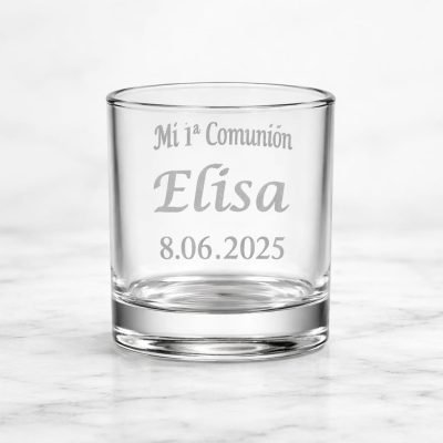 CHUPITO CRISTAL PERSONALIZADO NIÑA COMUNIÓN
