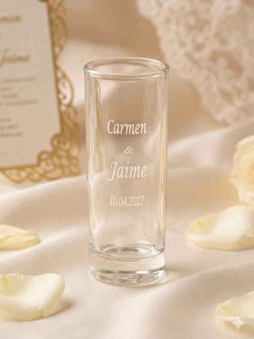 CHUPITO LARGO CRISTAL PERSONALIZADO BODA