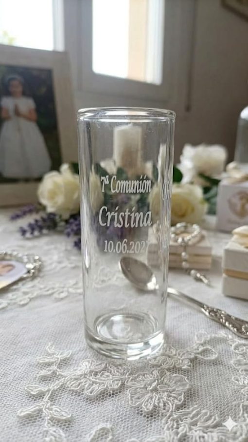 CHUPITO LARGO CRISTAL PERSONALIZADO BODA - Imagen 2