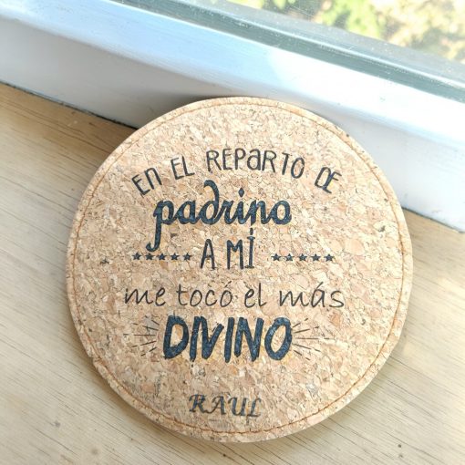 SET DE VINO CORCHO PERSONALIZADO PADRINO - Imagen 3