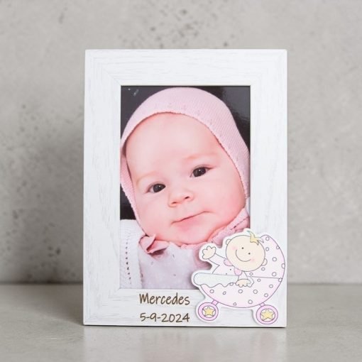 PORTAFOTOS MADERA NIÑA BAUTIZO F.10X15CM - Imagen 2