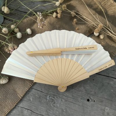ABANICO MADERA BLANCO